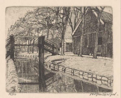 Híd Assendelftben alkotó: Willem Jansen (graveur) (signed by artist)