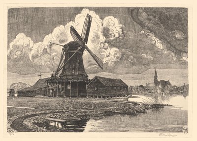 Szélmalom de Bonte Hen alkotó: Willem Jansen (graveur) (signed by artist)