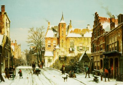 Egy holland falu télen alkotó: Willem Koekkoek