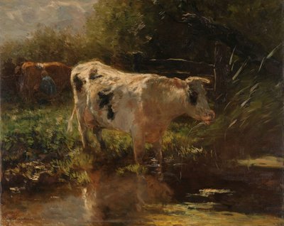 Tehén egy árok mellett Tehén az árok felőli oldalon alkotó: Willem Maris