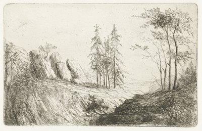 Hegyi táj fákkal alkotó: Willem Matthias Jan van Dielen