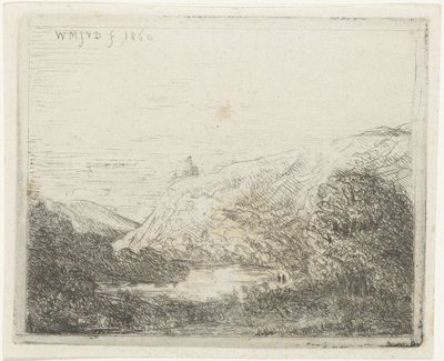 Hegyi táj folyóval alkotó: Willem Matthias Jan van Dielen