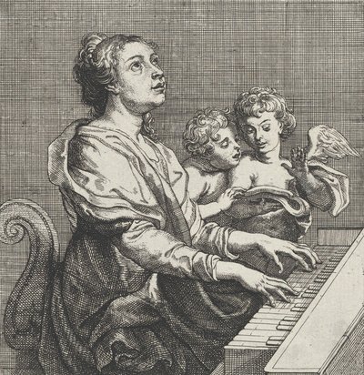 Szent Cecília orgonazik két puttival a jobb oldalon, kb. 1631. alkotó: Willem Panneels