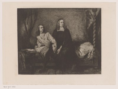 A de Witt testvérek egy ágyon ülnek a börtön kapujában alkotó: Willem Philip van der Veken (attributed to)