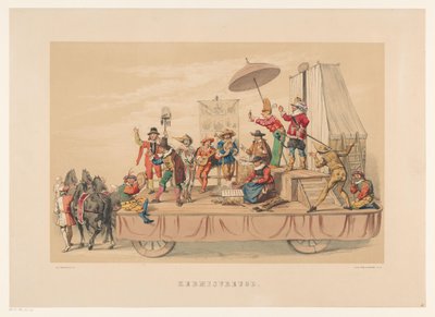 Az utrechti maskarás hatodik csoportja 1856-ban Boldog karácsonyt (cím a tárgyon) Hazánk a 17. század közepe táján, javasolta H.H. diákok, a Mutua Fides tagjai, az Utrechtsche Hoogeschool 220. évfordulója alkalmából, 25-én. alkotó: Willem Pieter Hoevenaar