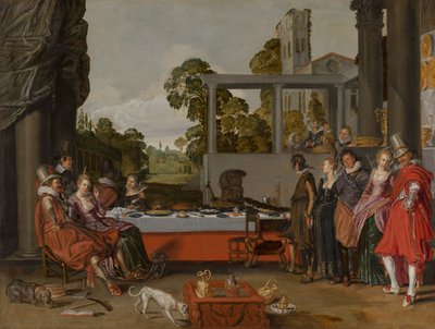 Vidám társaság a teraszon, 1616-17 alkotó: Willem Pietersz Buytewech