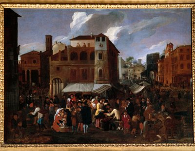 Piaci jelenet (olaj, vászon) alkotó: Willem Reuter
