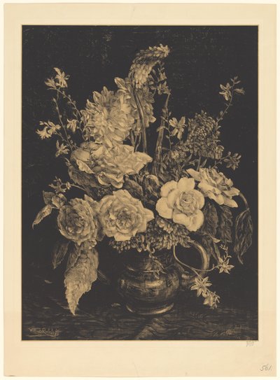 Virágok egy vázában alkotó: Willem Roelofs (II) (signed by artist)