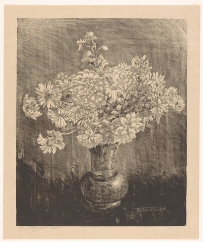Krizantémok vázában alkotó: Willem Roelofs (II) (signed by artist)