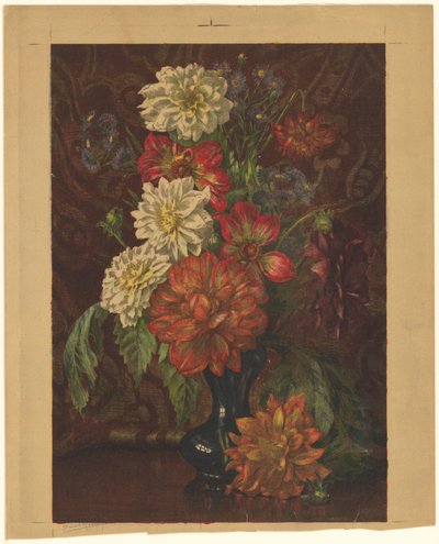 Váza dáliákkal alkotó: Willem Roelofs (II) (signed by artist)