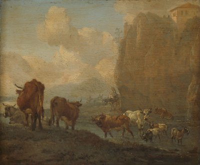 Állattartás a folyó mellett alkotó: Willem Romeyn