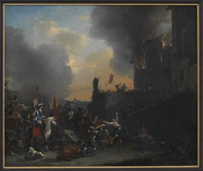 A kolostort kifosztó és felgyújtó katonák alkotó: Willem Schellinks