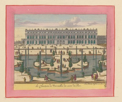 Ansicht des Palastes von Versailles von der Park- und Gartenseite alkotó: Willem Swidde