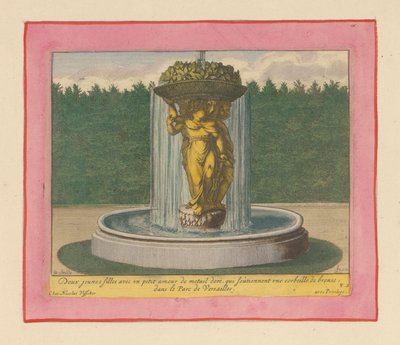Brunnen mit einer Statue von drei Frauen, die einen Korb über ihren Köpfen tragen alkotó: Willem Swidde