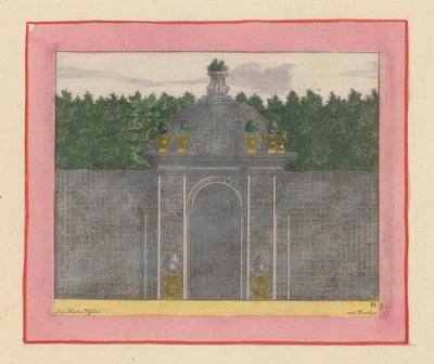 Pavillon mit Kuppel aus Lattenwerk in den Gärten von Versailles alkotó: Willem Swidde