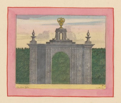Gittertor mit Gartenvasen in den Gärten von Versailles alkotó: Willem Swidde