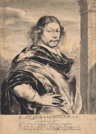 Idősebb Frans van Mieris portréja, idősebb Frans van Mieris rajza nyomán alkotó: Willem Van Mieris