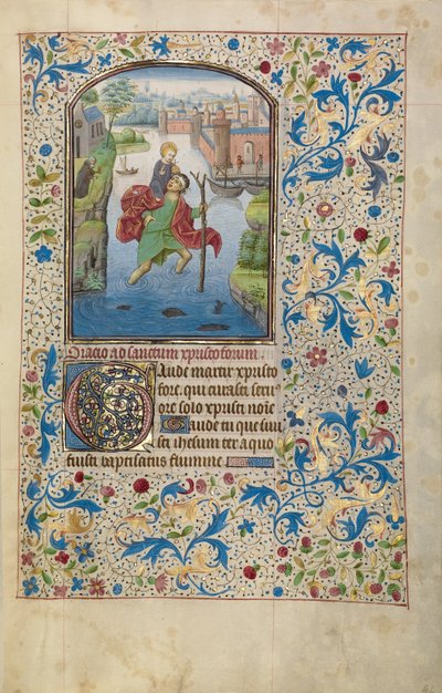 Heiliger Christophorus trägt das Christuskind alkotó: Willem Vrelant