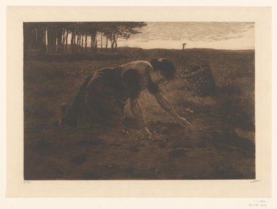 Térdelő burgonyakombájn alkotó: Willem Witsen (signed by artist)