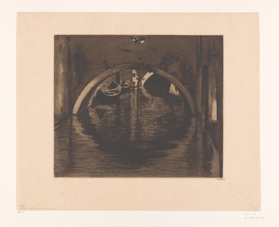 Kilátás egy híd alatt két evezős csónakkal A híd alatt, Velence (eredeti cím) alkotó: Willem Witsen (signed by artist)
