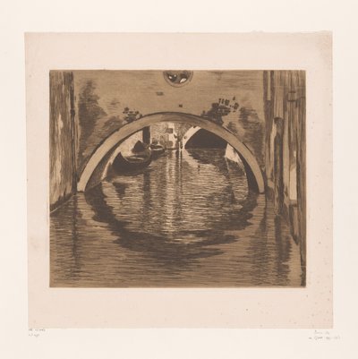 Kilátás egy híd alatt két evezős csónakkal A híd alatt, Velence (eredeti cím) alkotó: Willem Witsen (signed by artist)