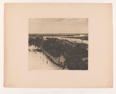 Kilátás Dordrechtre a Grote Kerk tornyából Port, Dordrecht (eredeti cím) Dordrecht I (eredeti cím) alkotó: Willem Witsen (signed by artist)