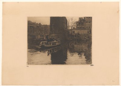 Kilátás az amszterdami Montelbaanstoren átvételére alkotó: Willem Witsen (signed by artist)