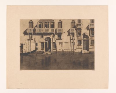 Kilátás a velencei Grand Canal mentén homlokzatokra és oszlopokra Hat oszlopos házak, Velence (eredeti cím) alkotó: Willem Witsen (signed by artist)