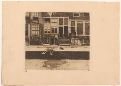 Kilátás csatorna házak Amszterdamban alkotó: Willem Witsen (signed by artist)
