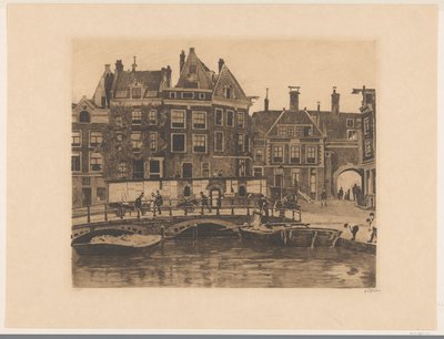 Kilátás az amszterdami Beurspleintje-re alkotó: Willem Witsen (signed by artist)