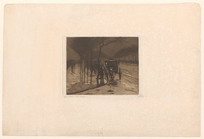 Várakozó kocsik a londoni Victoria rakparton alkotó: Willem Witsen (signed by artist)