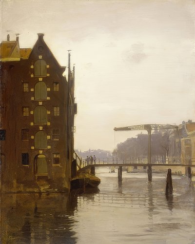 Bodenspeicher in einer Amsterdamer Gracht (Raktárak egy amszterdami csatornán az Uilenburgon) alkotó: Willem Arnoldus Witsen