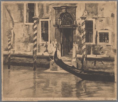 A gondola megérkezik a Canale Grandébe, Velencébe alkotó: Willem Arnoldus Witsen