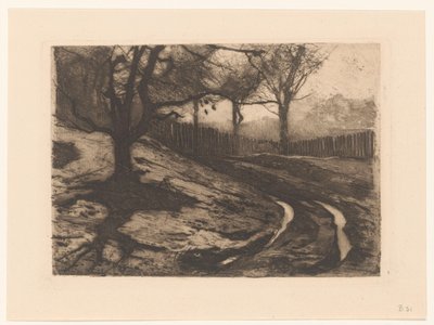 Táj fákkal és kerítéssel alkotó: Willem Arnoldus Witsen