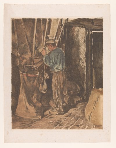 Miller egy zacskó liszttel Miller, zárt ajtó (eredeti cím) alkotó: Willem Arnoldus Witsen