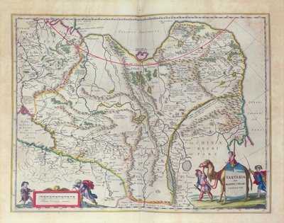 Szibéria és Kína térképe a Le Theater du Monde-ból vagy a New Atlasból, 1645 alkotó: Willem Janszoon Blaeu