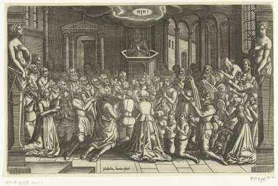 Köszönjük Leiden megkönnyebbülését, 1574 Leiden az ostrom és a megkönnyebbülés idején, 1574 (sorozat címe) alkotó: Willem de Haen