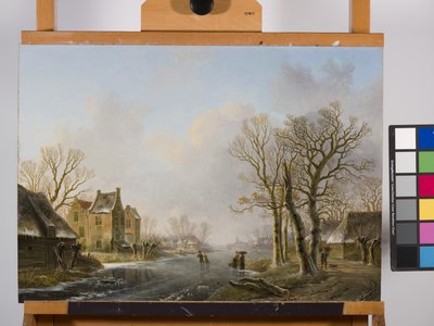 Korcsolyázók Egy Befagyott Folyón, Dordrecht alkotó: Willem de Klerk
