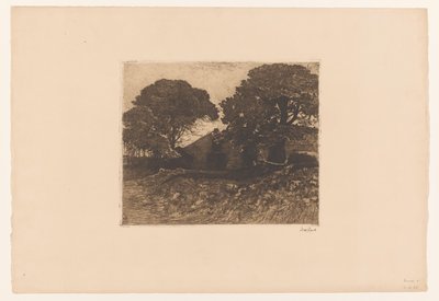 Farm vagy farm nagy fák közelében alkotó: Willem de Zwart (signed by artist)
