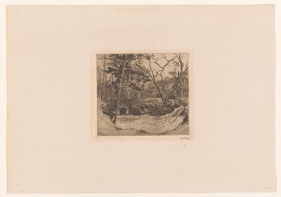 Erdő a bombamenedék bejáratával alkotó: Willem de Zwart (signed by artist)