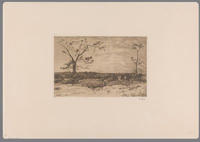 Táj csupasz fákkal és favágókkal Darabfa betöltése (eredeti cím) alkotó: Willem de Zwart (signed by artist)