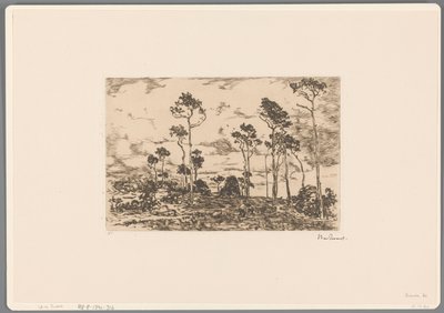 Táj csupasz fákkal és favágókkal Fatelep betöltése (eredeti cím) alkotó: Willem de Zwart (signed by artist)