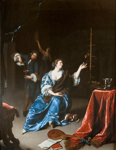 Hölgy egy papagájjal
 Alternatív cím(ek):   Dame einen Papagei fütternd: Dame einen Papagei fütternd alkotó: Willem Van Mieris