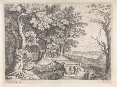 Táj Ábrahámmal és Izsákkal Olasz tájak (sorozat címe) alkotó: Willem van Nieulandt (II)