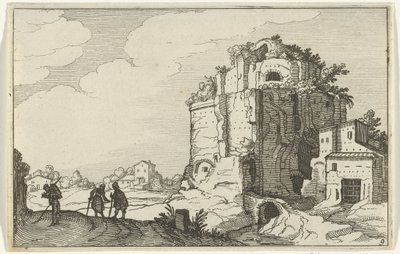 római rom Római romok és tengerparti tájak (1. sorozat) (sorozat címe) alkotó: Willem van Nieulandt (II)