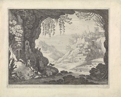 Tájkép a barlangból alkotó: Willem van Nieulandt (II)