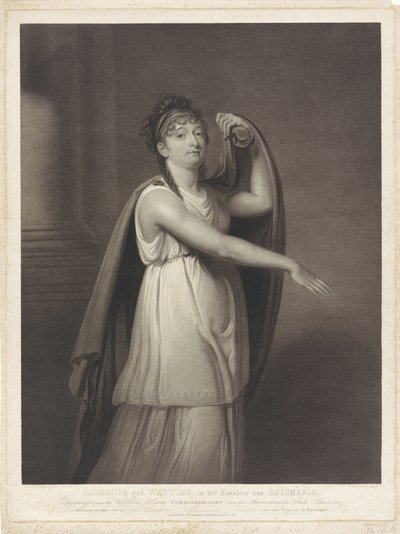 Johanna Cornelia Ziesenis-Wattier portréja Ziesenis b. Wattier, Epicharis karakterében (cím a tárgyon) alkotó: Willem van Senus