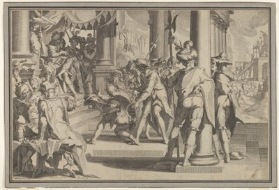 Az igazságosság allegóriája A törvény szentsége bírósági jelenettel, amely egy kegyelmet ábrázoló férfit ábrázol..., 1605. alkotó: Willem van Swanenburg