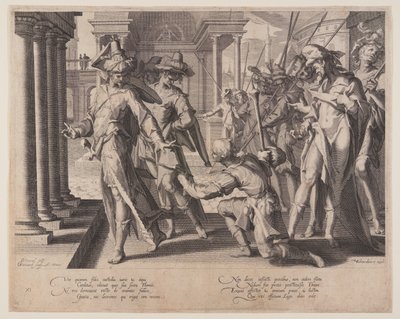 Az igazságosság allegóriája, 11. tábla az Igazságosság trónjai (Thronus Iustitiae) című kötetből. alkotó: Willem van Swanenburgh