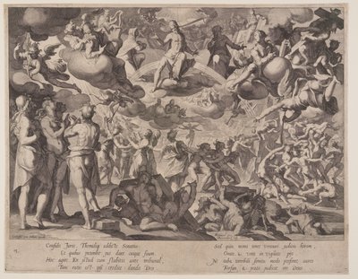 Utolsó ítélet, 13. tábla az Igazságosság trónjai (Thronus Iustitiae) című kötetből. alkotó: Willem van Swanenburgh